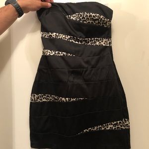 Black Leopard mini dress